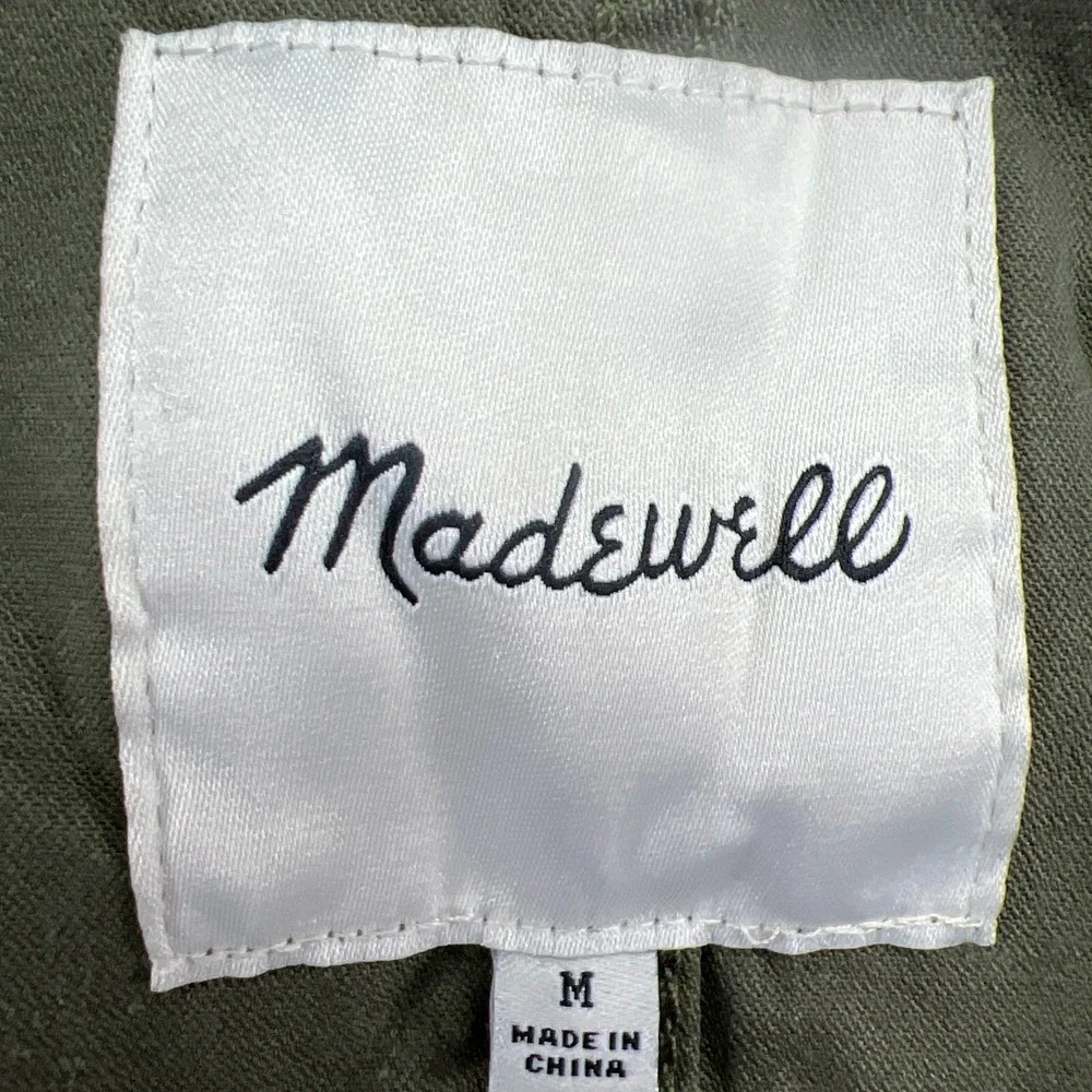 Madewell Surplus Jacket Womens Medium Green Cotton Long Sleeve Pockets Zip Up